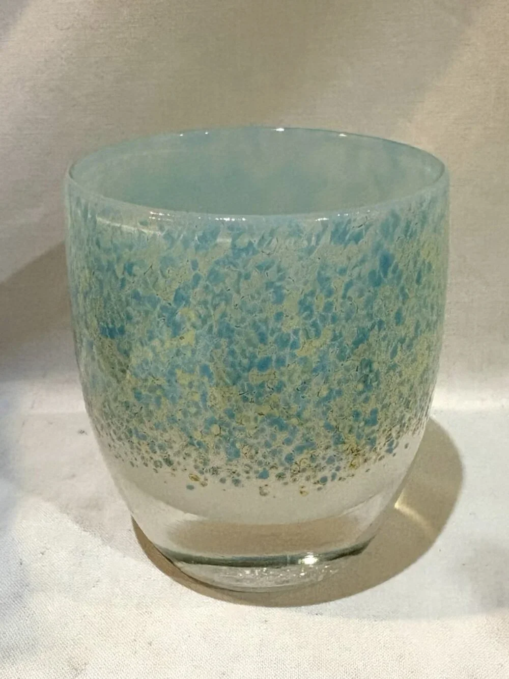 Glassybaby Candle Votive Tealight Holder Above the Clouds #2230 New with Sticker